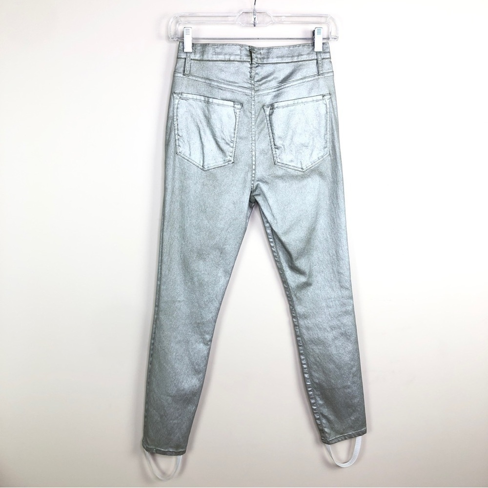 FRAME silver metallic Ali High Rise Cigarette Jeans - Picture 5 of 12